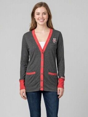 Colosseum Wisconsin Badgers Lightweight Button Down Cardigan Women's Size Small
